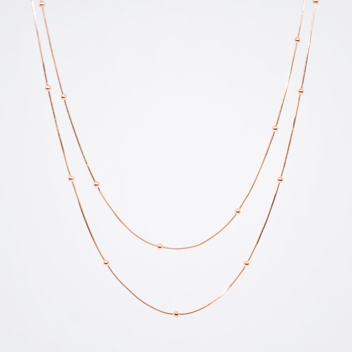 925 Sterling Silver Italian Layered Chain in Rose Gold [PREMIUM]