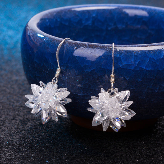 Sterling silver White Ice Crystal Earrings